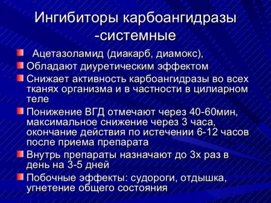 Ингибиторы карбоангидразы