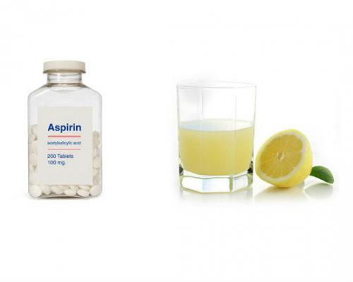 Аспирин и сок лимона